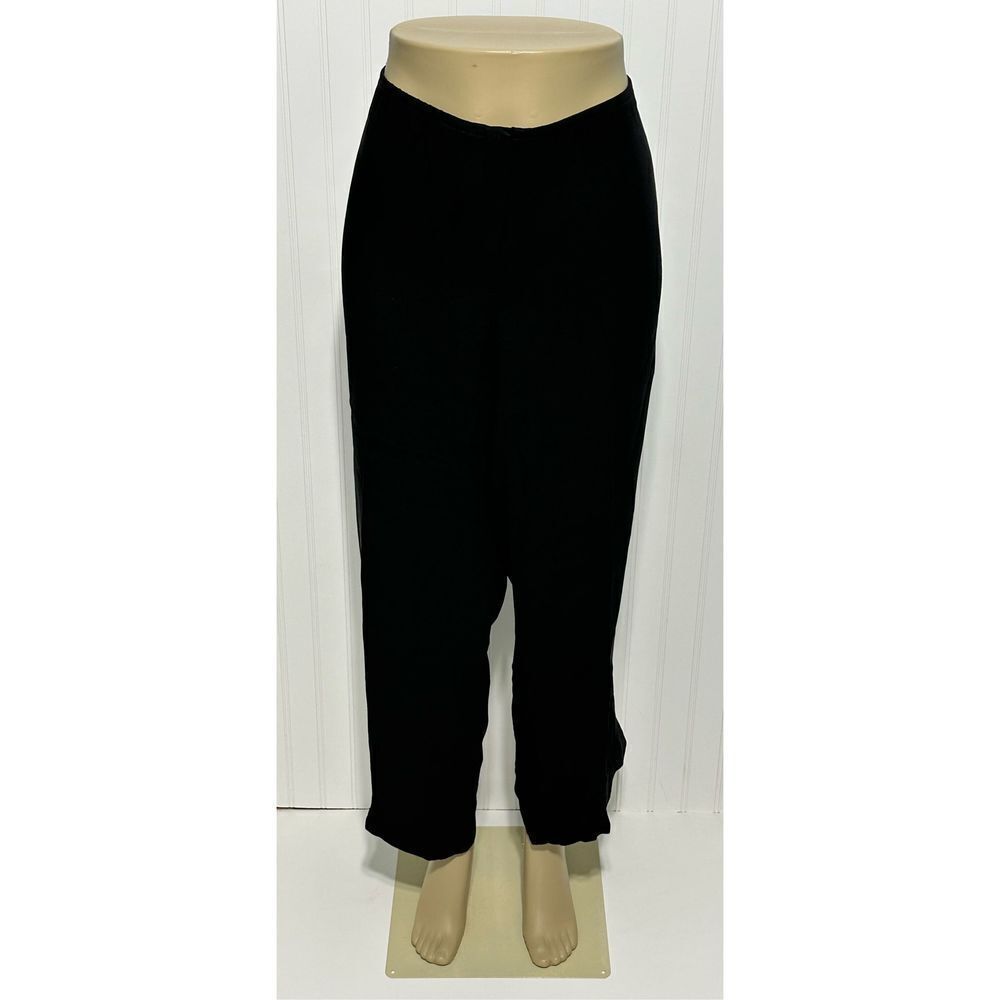 Eileen Fisher Cropped Ankle Pants Straight Leg  Trouser Dress‎ Pants Black Large